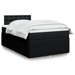 vidaXL Sommier à lattes de lit avec matelas Noir 120x200 cm Tissu