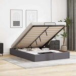 vidaXL Cadre de lit ottoman sans matelas gris 140x190 cm similicuir