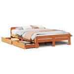 vidaXL Cadre de lit sans matelas cire marron 140x200cm bois pin massif