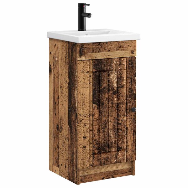 vidaXL Meuble de salle de bain avec évier Bois ancien