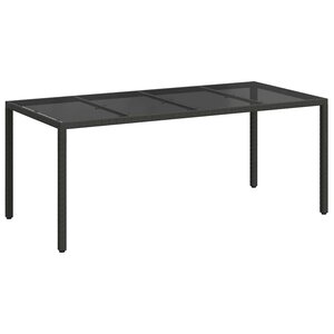 vidaXL Table de Jardin Noir polyrotin