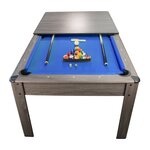 Billard américain ambiance 7ft - 226 5 x 126 5 x 80 cm avec accessoires et plateau dînatoire - gris