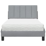 vidaXL Lit avec matelas gris clair 100x200 cm tissu