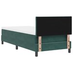 vidaXL Lit à ressorts avec matelas Vert foncé 90 x 190 cm tissu