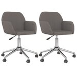 vidaXL Chaises pivotantes à manger lot de 2 Gris foncé Tissu