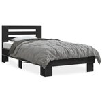 vidaXL Cadre de lit sans matelas noir 75x190 cm