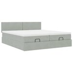 VidaXL Cadre de lit ottoman et matelas gris clair 160x200cm velours