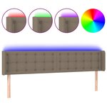vidaXL Tête de lit à LED Taupe 163x16x78/88 cm Tissu