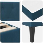 vidaXL Cadre de lit avec matelas Bleu 90 x 190 cm Velours