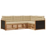 vidaXL Ensemble de canapés d'extérieur 4 Pièces Naturel et Beige