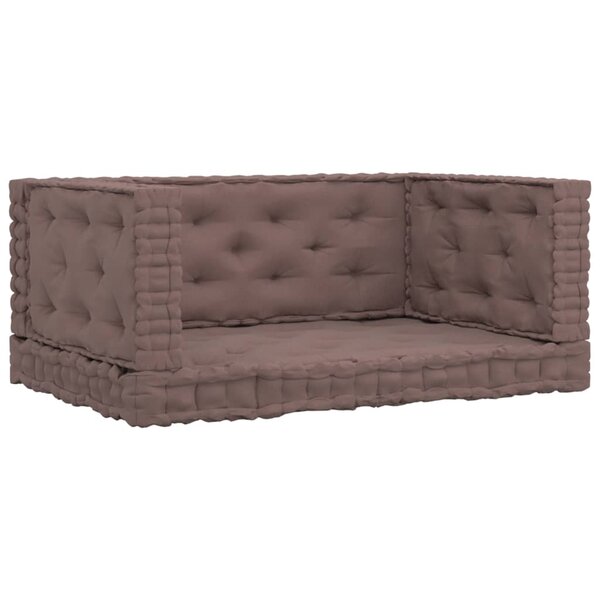 vidaXL Coussins de plancher de palette 4 Pièces Taupe Coton