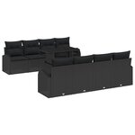 vidaXL Ensemble de canapé de jardin Manuel 9 Pièces Noir 100 x 55 x 73 cm