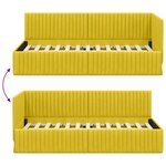 vidaXL Cadre de lit d'angle avec tête de lit Jaune 90 x 190 cm Velours