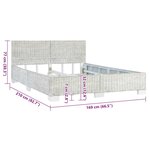 vidaXL Cadre de lit Gris Rotin naturel 160 x 200 cm