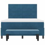 vidaXL Lit à ressorts avec matelas Bleu foncé 140 x 200 cm Velours