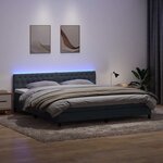 vidaXL Sommier à lattes de lit et matelas et LED gris foncé 180x210cm velours