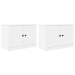 vidaXL Armoire de lit 2 Pièces Blanc 66 x 35 x 48 cm Bois d'ingénierie