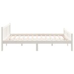 vidaXL Cadre de lit Blanc Bois massif 150x200 cm Très grand