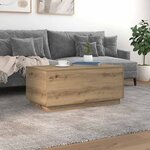 vidaXL Table basse avec lumières LED chêne artisanal 90x50x40 cm