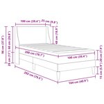 vidaXL Cadre de lit avec matelas Gris clair 100 x 200 cm Polyester