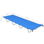 vidaXL Lits de camping 2 Pièces 180x60x19 cm Tissu Oxford et acier Bleu