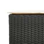 vidaXL Ensemble de bar de jardin 3 Pièces avec coussins noir poly rotin