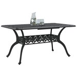 vidaXL Table de jardin noir 150x90x72 cm aluminium coulé