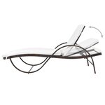 vidaXL Chaise longue avec coussin Résine tressée Marron