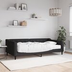 vidaXL Lit de jour avec matelas noir 100x200 cm tissu
