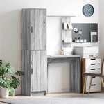 vidaXL Bureau avec rangement 2 Pièces Sonoma gris 78.5 x 37 x 154.5 cm