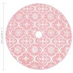 vidaXL Jupe de sapin de Noël de luxe avec chaussette Rose 150 cm Tissu