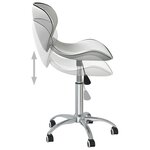 vidaXL Chaises pivotantes à manger lot de 2 blanc similicuir