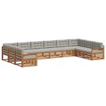 vidaXL Ensembles de canapés avec coussin 8 Pièces Gris Naturel et Clair