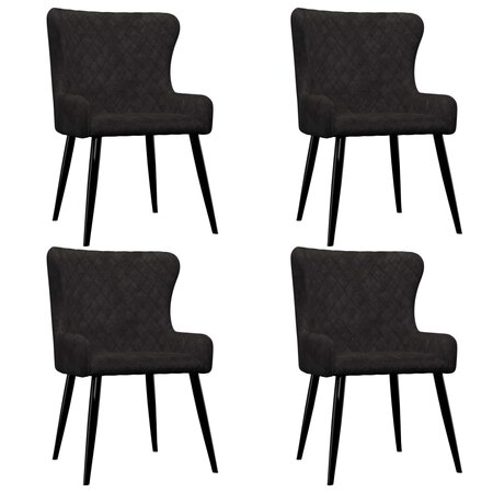 vidaXL Chaises à manger lot de 4 Noir Velours