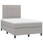 vidaXL Sommier à lattes de lit avec matelas Gris clair 120x200cm Tissu