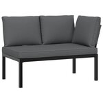 vidaXL Banc de jardin avec coussins noir aluminium