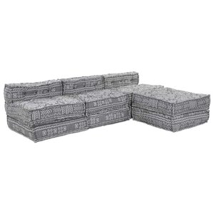 vidaXL Canapé modulaire 4 Pièces Gris clair tissu