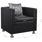 vidaXL Fauteuil Noir Similicuir