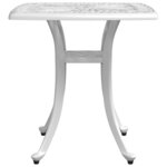 vidaXL Table de jardin blanc 53x53x53 cm aluminium coulé