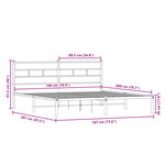 vidaXL Cadre de lit en métal sans matelas chêne fumé 180x200 cm