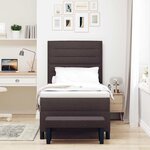 vidaXL Lit à ressorts avec matelas Marron foncé 90 x 200 cm tissu