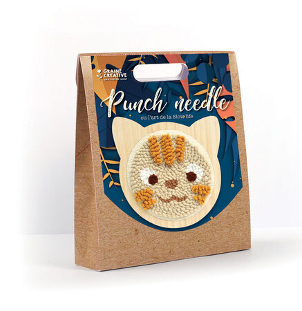 Kit Punch needle Chat 15 cm