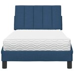 vidaXL Lit avec matelas bleu 90x190 cm tissu