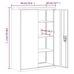 vidaXL Classeur blanc 90x40x180 cm acier