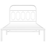 vidaXL Cadre de lit métal avec tête de lit blanc 100x190 cm