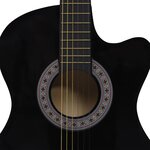 Vidaxl guitare découpée classique occidentale avec 6 cordes noir 38"