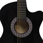 vidaXL Guitare découpée classique occidentale avec 6 cordes Noir 38"