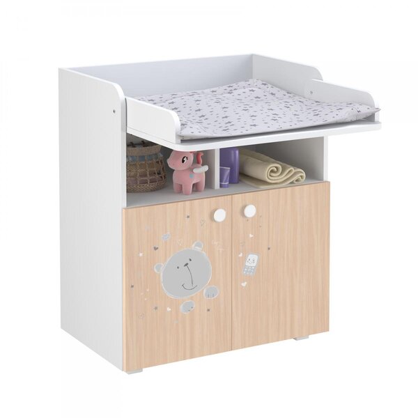 Commode à langer POLSKA TEDDY BLANC-NATUREL