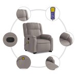 vidaXL Fauteuil inclinable de massage Taupe Tissu