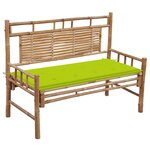 vidaXL Banc de jardin avec coussin 120 cm Bambou